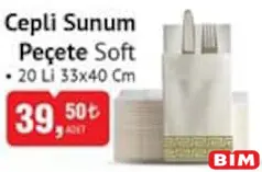 SOFT CEPLİ SUNUM PEÇETE 20'Lİ 33X40 CM